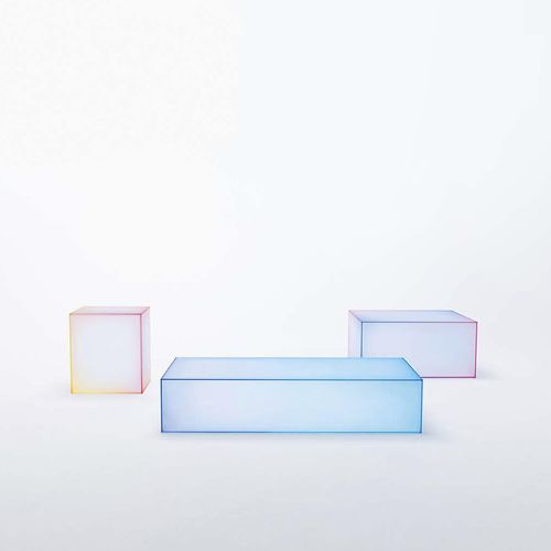Tavolino basso contemporaneo - SOFT - GLAS ITALIA - in vetro / rettangolare / quadrato
