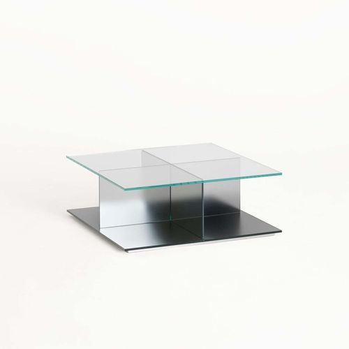 Tavolino basso moderno - CARTESIO - GLAS ITALIA - in vetro temprato / con supporto in vetro temperato / con supporto in vetro laccato