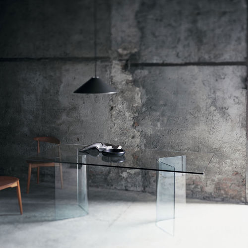 Tavolo da pranzo contemporaneo - LINDOS - GLAS ITALIA - in vetro / rettangolare / per uso residenziale
