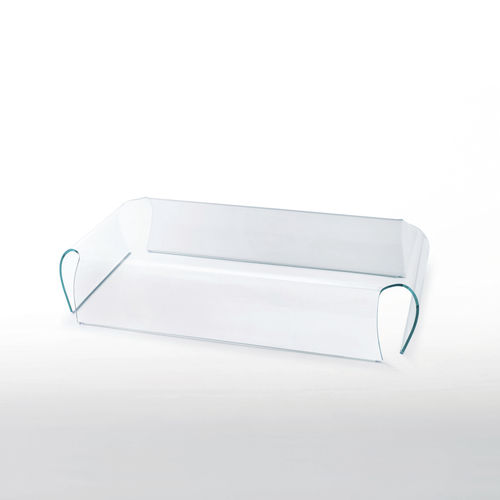 Tavolino basso contemporaneo - BENT - GLAS ITALIA - in vetro / curvo / per uso residenziale