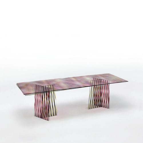Tavolo da pranzo contemporaneo - CROSSING  - GLAS ITALIA - in vetro / rettangolare / quadrato