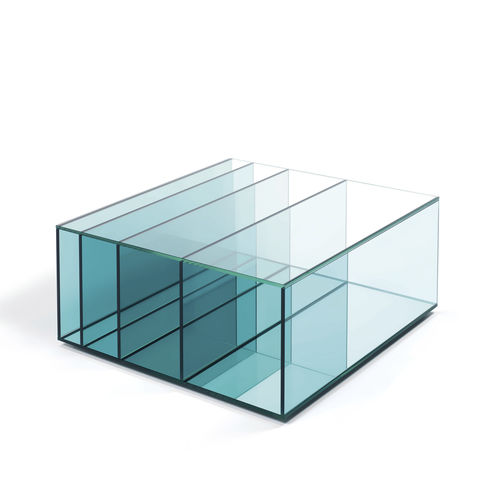 Tavolino basso contemporaneo - DEEP SEA - GLAS ITALIA - in vetro / rettangolare / per uso residenziale