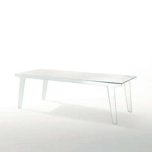 Tavolo da pranzo contemporaneo - FAINT   - GLAS ITALIA - in vetro / rettangolare / per uso residenziale