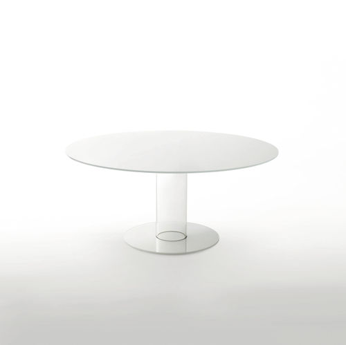 Tavolo da pranzo contemporaneo - HUB  - GLAS ITALIA - in vetro laccato / rotondo / professionale