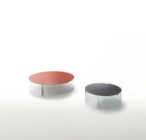 Tavolino basso contemporaneo - SPLIT  - GLAS ITALIA - in vetro / rotondo / per uso residenziale