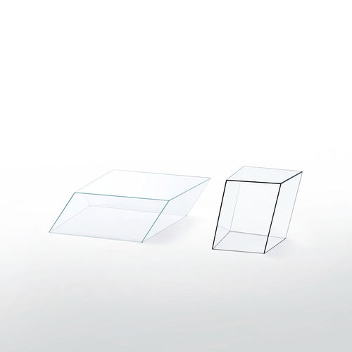 Tavolino basso contemporaneo - WIREFRAME - GLAS ITALIA - in vetro / trapezoidale / per uso residenziale