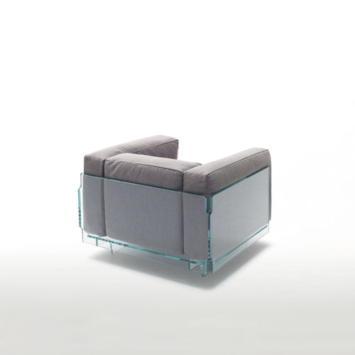 Poltrona contemporanea - CRYSTAL LOUNGE  - GLAS ITALIA - in tessuto / in vetro / trasparente