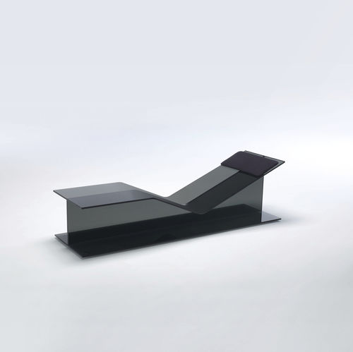 Chaise longue contemporanea - I-BEAM  - GLAS ITALIA - in vetro / nera / di Jean-Marie Massaud