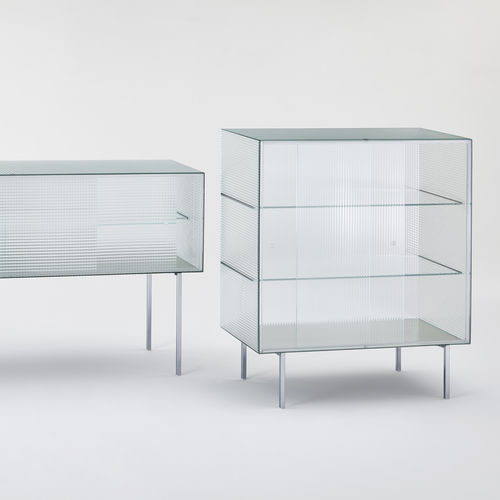 Credenza contemporanea - COMMODORE  - GLAS ITALIA - in vetro / di Piero Lissoni / trasparente