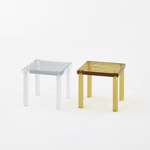 Tavolino basso contemporaneo - NESTING - GLAS ITALIA - in vetro soffiato / quadrato / per uso residenziale