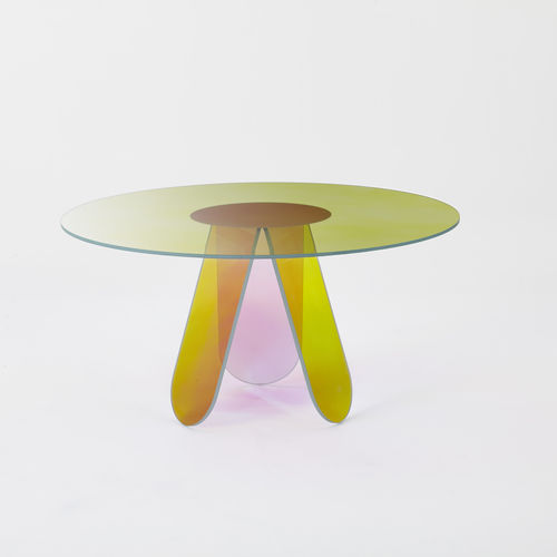 Tavolo da pranzo contemporaneo - SHIMMER  - GLAS ITALIA - in vetro / per uso residenziale / da interno