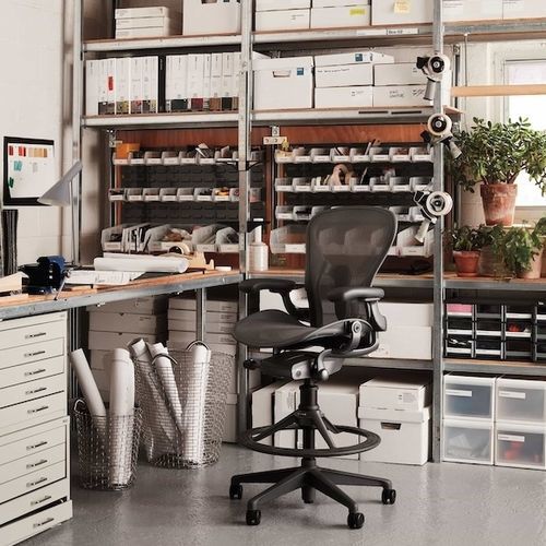 Sgabello operativo contemporaneo - AERON - Herman Miller - in tessuto / in resina intrecciata / in espanso