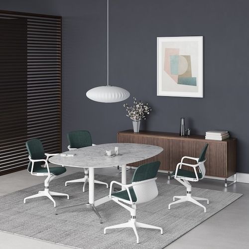 Tavolo da conferenza contemporaneo - CIVIC  - Herman Miller - in laminato / in marmo / con supporto in metallo