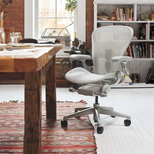 Poltrona da ufficio contemporanea - AERON - Herman Miller - in tessuto / in alluminio / in plastica