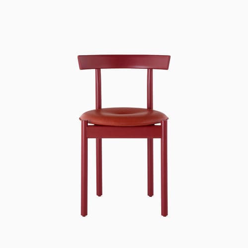 Sedia visitatore minimalista - COMMA  - Herman Miller - da interno / in pelle / in legno massiccio