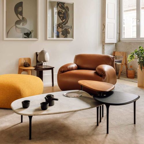 Tavolino estraibile contemporaneo - CYCLADE - Herman Miller - in noce / in rovere / in vetro
