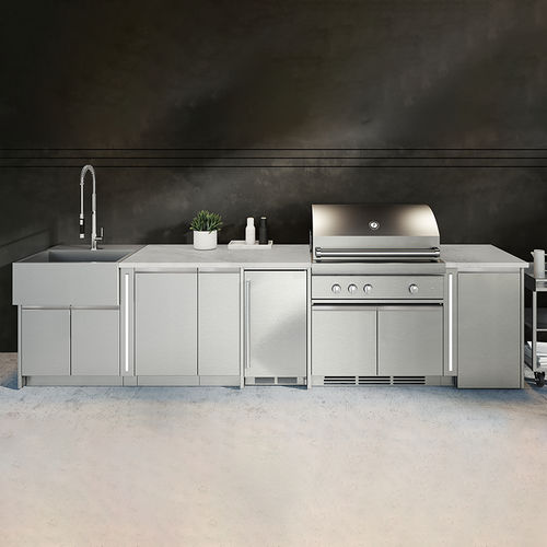 Cucina da esterno - DISTINCTION DIS-LIN-I9B - JULIEN - contemporanea / in acciaio inossidabile / con isola