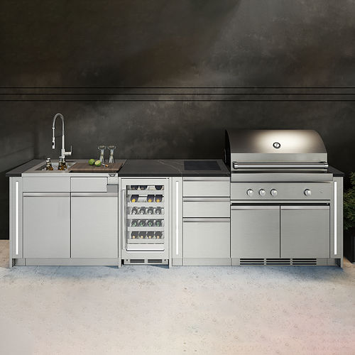 Cucina da esterno - DISTINCTION DIS-LIN-I9A - JULIEN - contemporanea / in acciaio inossidabile / con isola