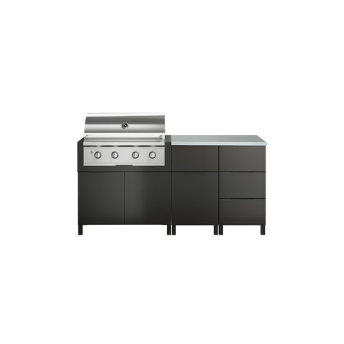 Cucina da esterno - ESSENCE ESS-NAT-I4B-NX-LXS - JULIEN - contemporanea / in granito / in acciaio inossidabile