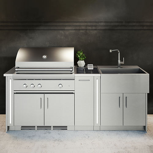 Cucina contemporanea - DISTINCTION DIS-PUR-I6A - JULIEN - in acciaio inossidabile / con isola / modulare