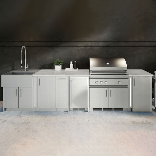 Cucina contemporanea - DISTINCTION DIS-PUR-I9B - JULIEN - in acciaio inossidabile / con isola / modulare