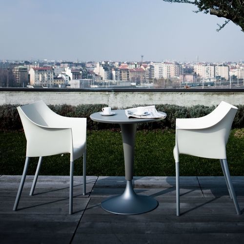 Tavolo da bistrot contemporaneo - DR.NA - Kartell - in ghisa di alluminio / in polipropilene / con supporto in metallo