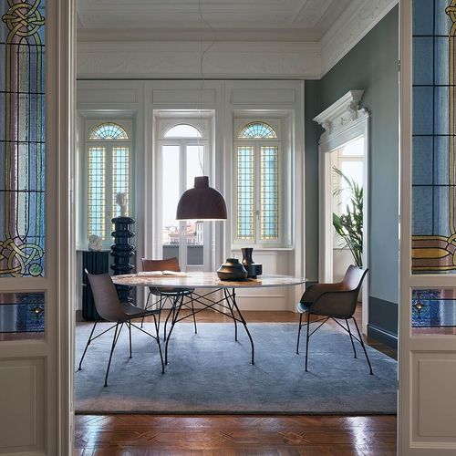Tavolo contemporaneo - GLOSSY - Kartell - in MDF laccato / in vetro / in marmo