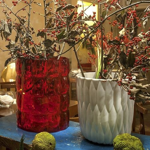 Vaso contemporaneo - JELLY - Kartell - in PMMA / di Patricia Urquiola / bianco