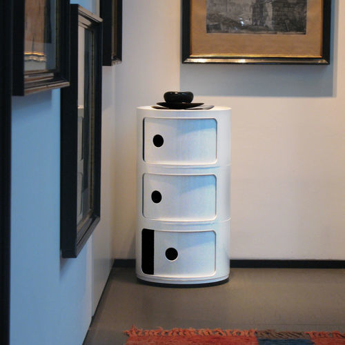 Mobile contenitore da pavimento - COMPONIBILI - Kartell - contemporaneo / grigio / arancione