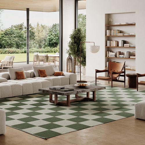 Tappeto contemporaneo - CHECKERBOARD ICON - KASTHALL - a quadretti / in lana / in lino