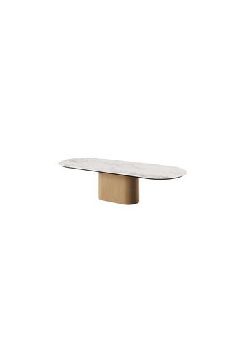 Tavolo da pranzo contemporaneo - Sabbia - MUST MOBILIER - con supporto in legno massiccio / rettangolare / per uso residenziale