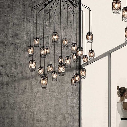 Lampada a sospensione - CONSTELLATION - Kenneth Cobonpue - in acciaio / in vetro / contemporanea