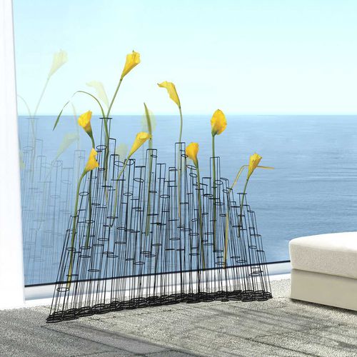 Vaso design originale - CROKKIS - Kenneth Cobonpue - in vetro / in acciaio con rivestimento a polvere