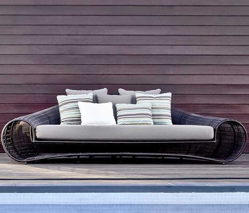 Divano design originale - CROISSANT - Kenneth Cobonpue - da giardino / grigio / nero