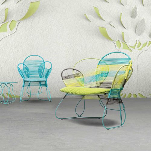 Poltrona design originale - TRAME - Kenneth Cobonpue - in acciaio / in nylon / in polietilene