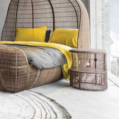 Comodino contemporaneo - VOYAGE - Kenneth Cobonpue - in rovere / in acciaio / in nylon