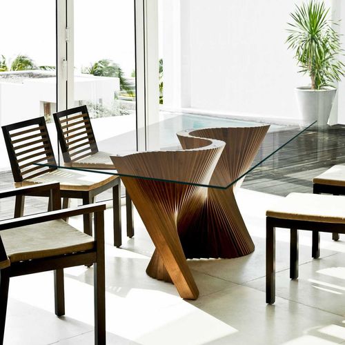 Tavolo da pranzo contemporaneo - WAVE - Kenneth Cobonpue - in noce / in legno massiccio / in frassino