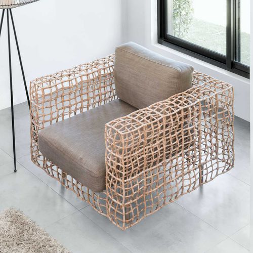 Poltrona contemporanea - YIN & YANG - Kenneth Cobonpue - in rattan / in acciaio / in acciaio inossidabile