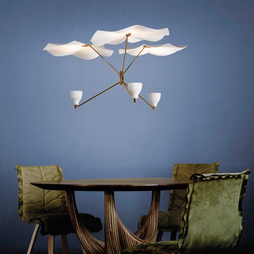 Lampadario contemporaneo - FOGLIA : CALLA - Kenneth Cobonpue - in ottone / polimerico