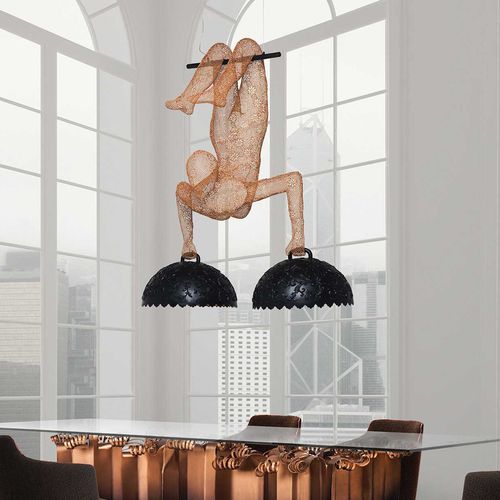 Lampada a sospensione - LIMBO - Kenneth Cobonpue - in ottone / in acciaio con rivestimento a polvere / design originale