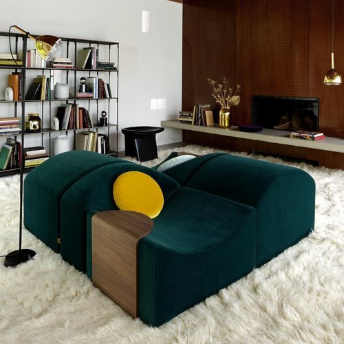 Divanetto imbottito modulare - ASMARA - Ligne Roset - alto / design / in tessuto