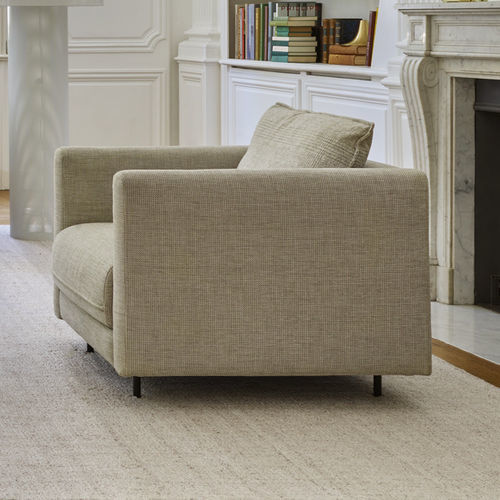 Poltrona contemporanea - ENKI - Ligne Roset - in pelle / in tessuto / in acciaio