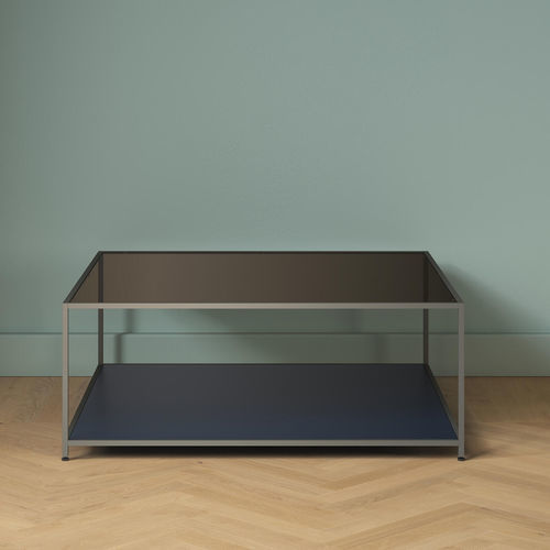 Tavolino basso contemporaneo - DITA - Ligne Roset - in vetro temprato / con supporto in acciaio laccato / rettangolare