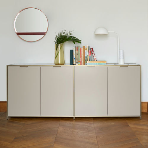 Credenza contemporanea - DITA - Ligne Roset - in alluminio anodizzato / in legno laccato / con ripiano