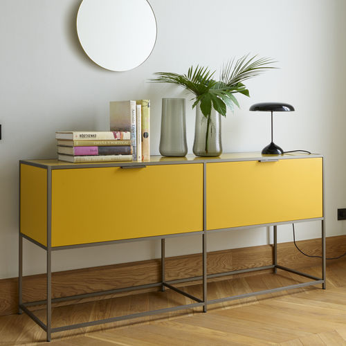 Consolle contemporanea - DITA - Ligne Roset - in alluminio / in legno laccato / in vetro fumè