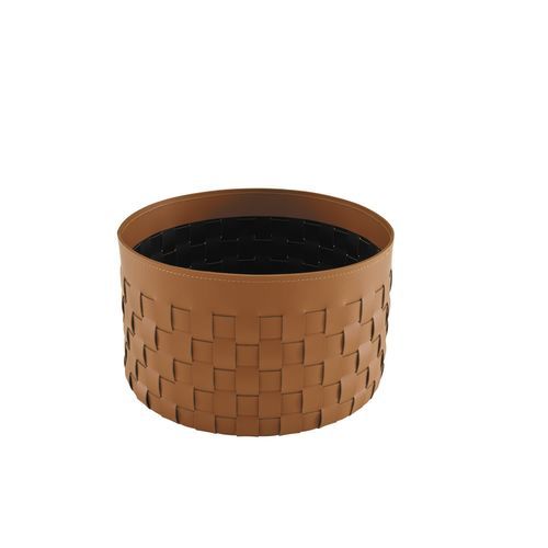 Comodino contemporaneo - CESTINO - Ligne Roset - in MDF / con supporto in rattan / rotondo