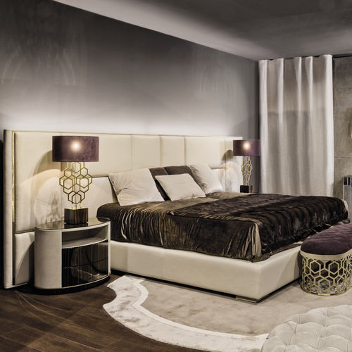 Letto matrimoniale - AMY  - LONGHI S.p.a. - contemporaneo / imbottito / con testiera