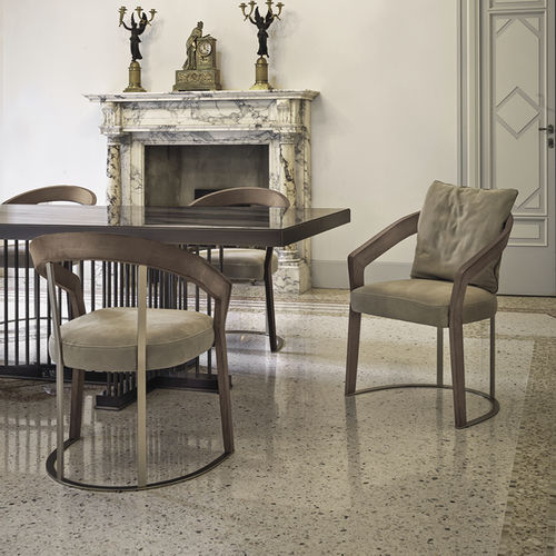 Sedia contemporanea - FRANCES  - LONGHI S.p.a. - da interno / in tessuto / in pelle