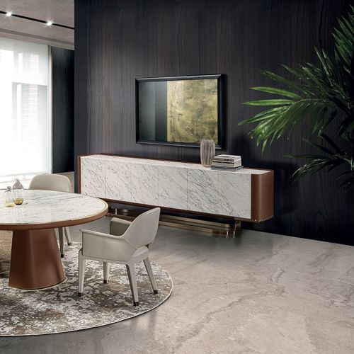 Credenza contemporanea - CONCORD  - LONGHI S.p.a. - in legno / in metallo / in vetro