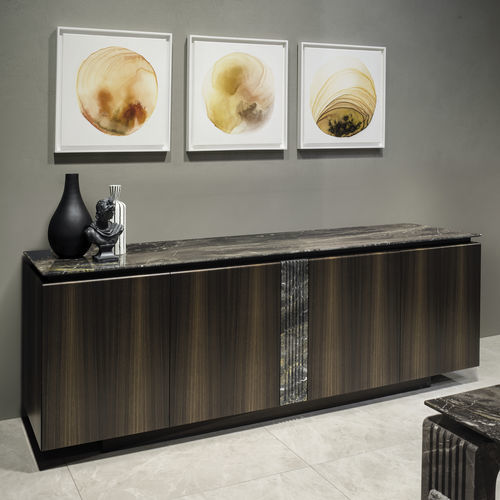 Credenza contemporanea - KIMMEL - LONGHI S.p.a. - in legno / in pelle / in marmo